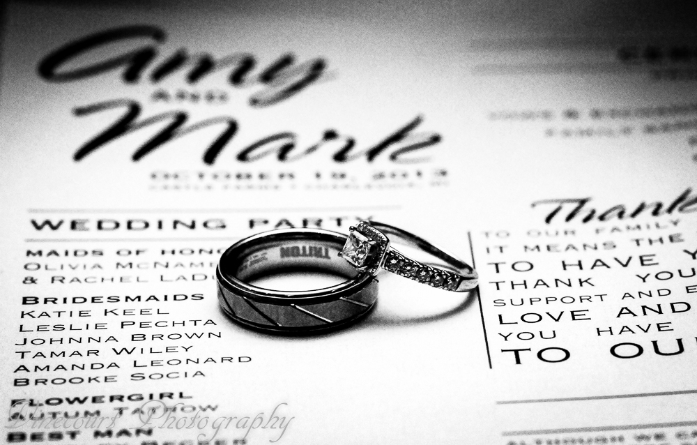 Artistic cameo of the wedding rings